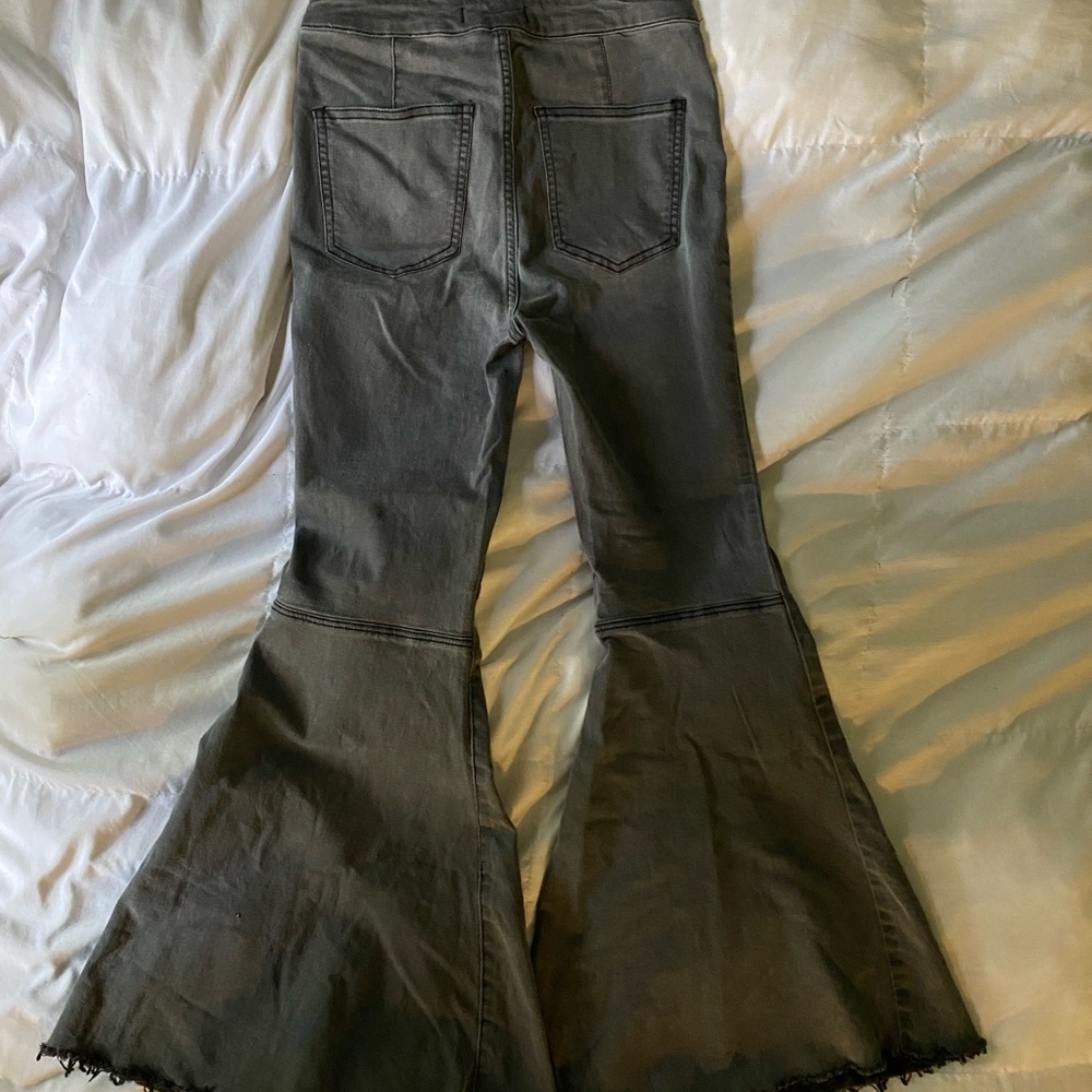 FREE PEOPLE Grey Jean Bell Bottoms Size 26